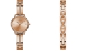 GUESS Women's Rose Gold-Tone Stainless Steel Semi-Bangle Bracelet Watch 30mm